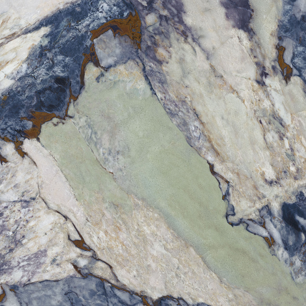 Плитка керамогранит Geotiles Greta Blue 120x120 Super Polished (1,44 кв.м.) под мрамор