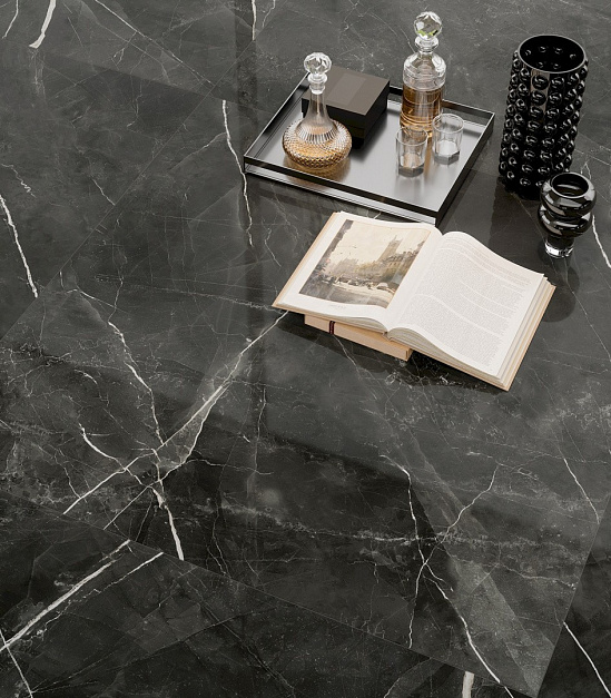 Плитка керамогранит Marvel Gala Calacatta Black 60x120 Lapp (1,44 кв.м.) под мрамор