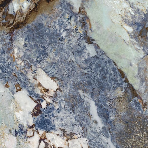 Плитка керамогранит Geotiles Greta Blue 120x120 Super Polished (1,44 кв.м.) под мрамор